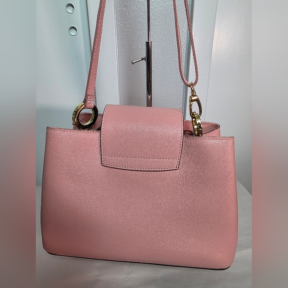 Borse in Pelle Italian Pink Saffiano Leather Satchel Bag Made in Italy - Picture 9 of 16